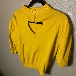 Collectif UK yellow 💛 crop top with heart cut out